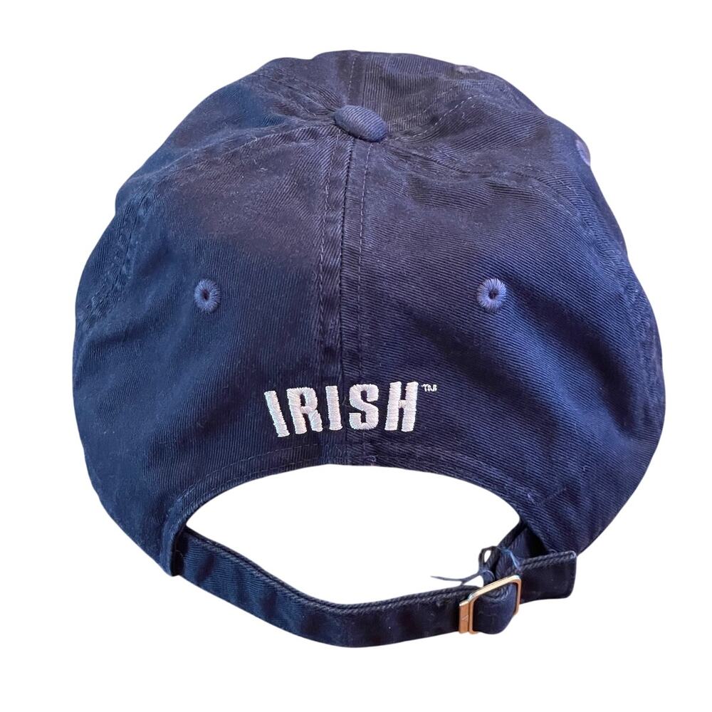 Notre Dame Fighting Irish Baseball Hat Navy Blue Green ND Logo Dad Cap - Picture 3 of 8